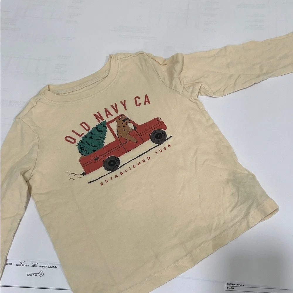 Old Navy Kids Tan Long Sleeve Tee with Graphic